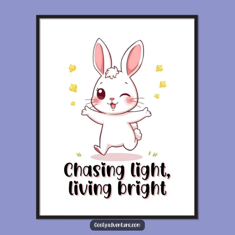 Free Printable Wall Art: Rabbit's Firefly Frolic, Funny Downloadable Decor