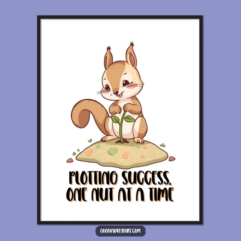 Free Printable Wall Art: Funny Squirrel Map, Adventurous Downloadable Decor for Your Home