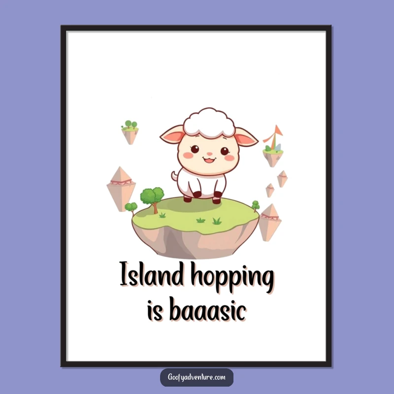 Funny Free Printable Sheep Floating Islands Wall Art: Whimsical Explorer Downloadable Decor