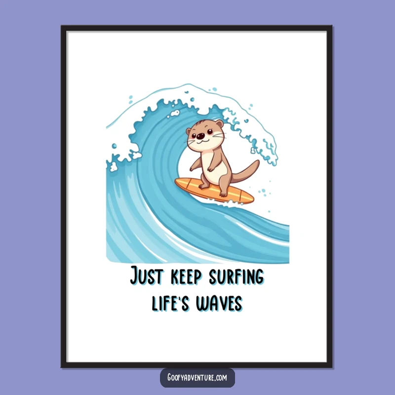 Free Printable Otter Surf Art: Dynamic Downloadable Wall Decor for a Coastal Vibe