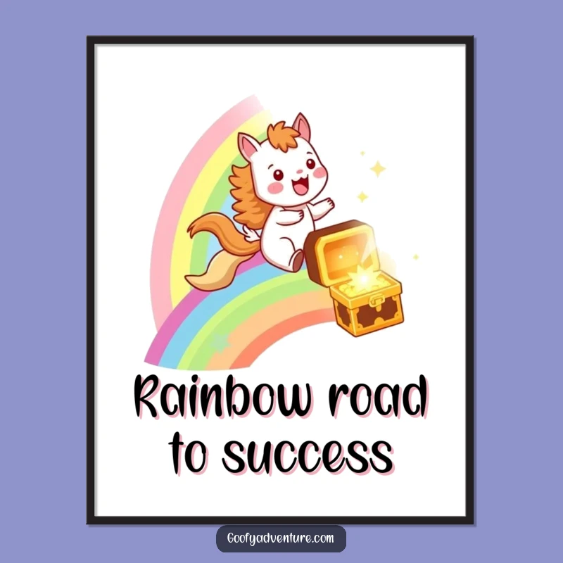 Funny Free Printable Wall Art: Animal Rainbow Treasure Hunt Downloadable Art