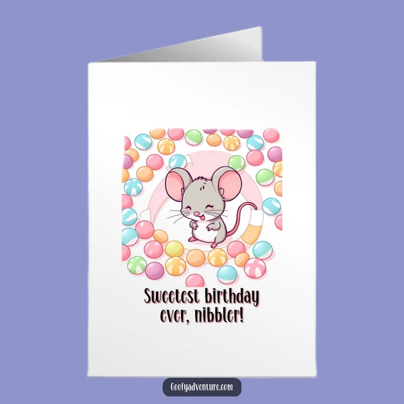 Free Printable Birthday Card: Mouse's Candy Maze, Funny Downloadable Gift for Sweet Celebrations