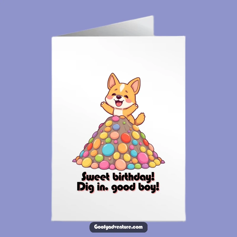 Free Printable Dog Candy Mountain Birthday Card - Sweet Celebration!