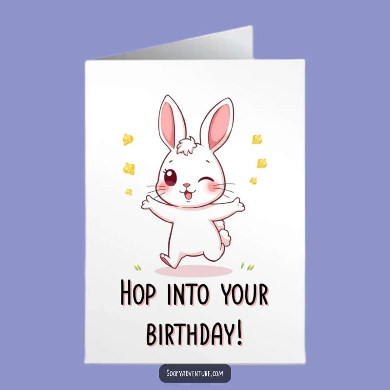 Free Printable Birthday Card: Rabbit's Firefly Chase, Funny Downloadable Gift