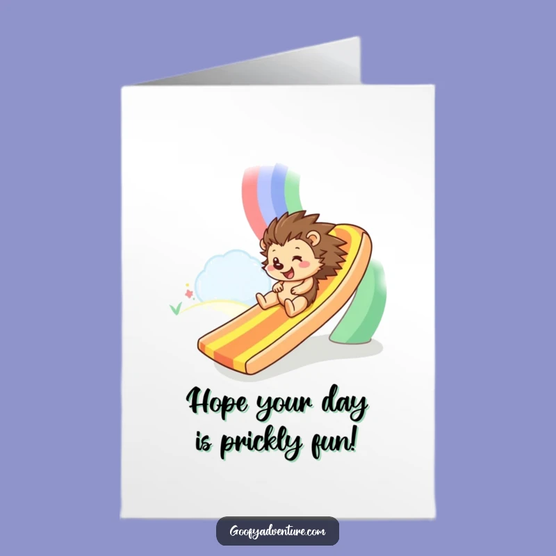 Free Printable Hedgehog Rainbow Birthday Card: Joyful Fun Downloadable Gift