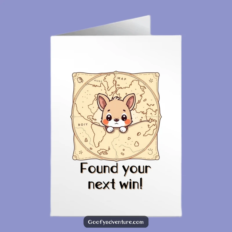 Free Printable Congrats Card: Curious Animal Map Success Funny Downloadable Gift