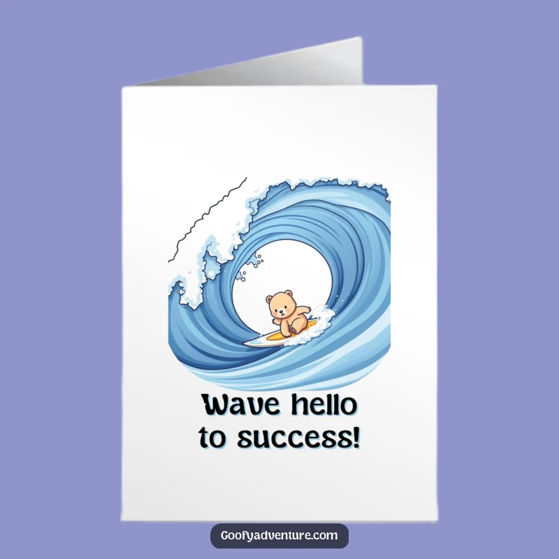 Free Printable Congratulations Card: Bear Cub's Big Wave, Funny DIY Downloadable Gift