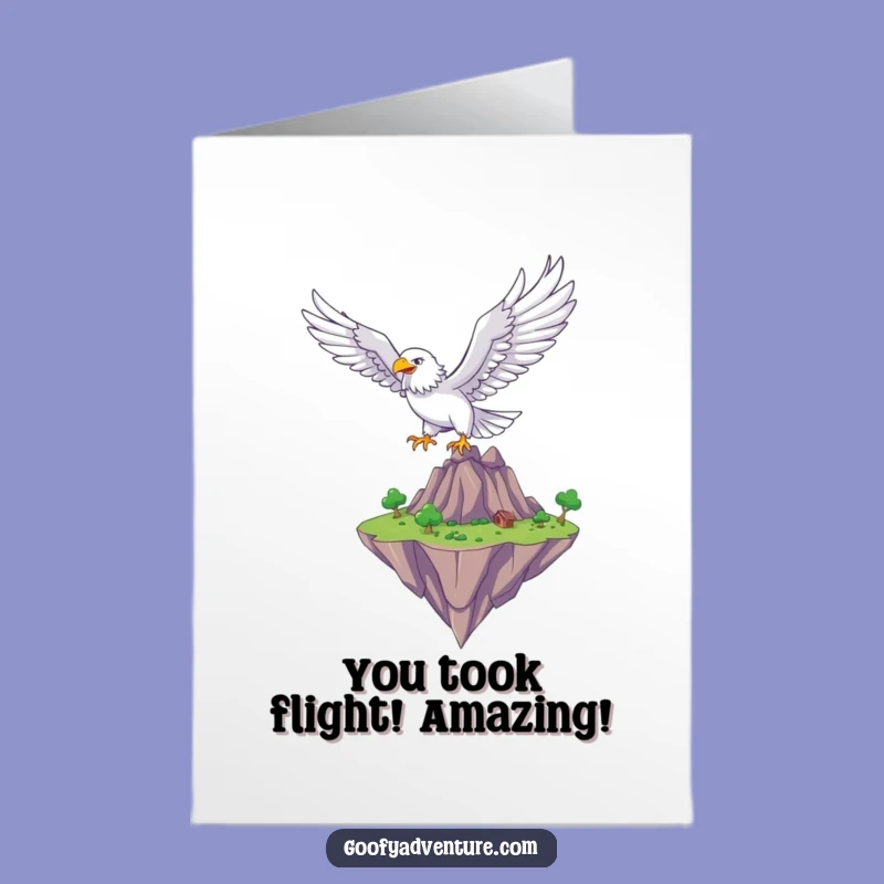 Free Printable Congrats Card: Soaring Eagle Fantasy Humor Downloadable Gift