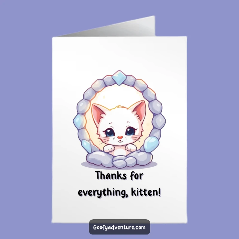 Free Printable Thank You Card: Kitten Portal Surprise Funny Downloadable