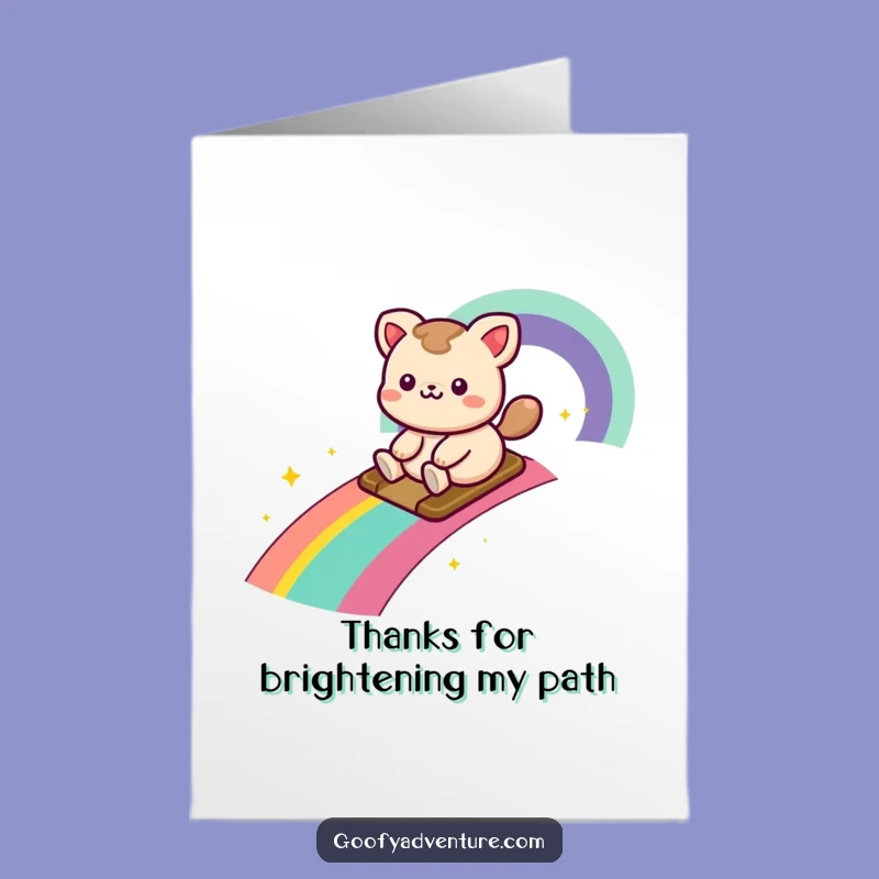 Free Printable Thank You Card: Rainbow Slide Thanks, Downloadable Gift
