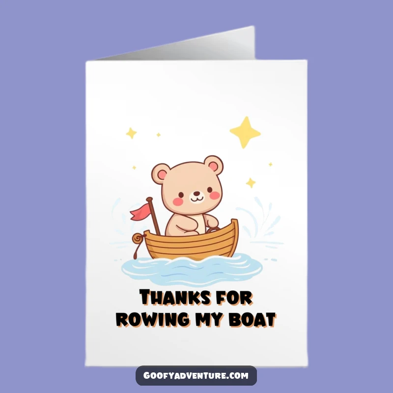 Free Printable Bear Sailing Card - Thanks for the Journey!
