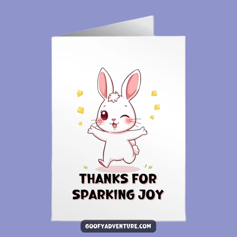 Free Printable Thank You Card: Rabbit's Playful Thanks, Funny Downloadable Gift