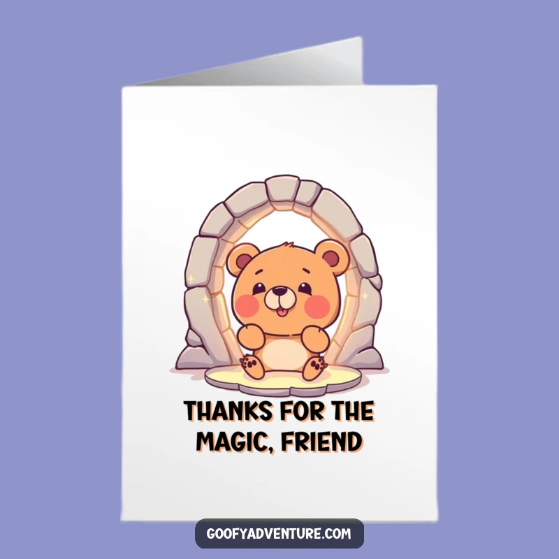 Free Printable Thank You Card: Curious Bear Portal - A Humorous Downloadable Gift