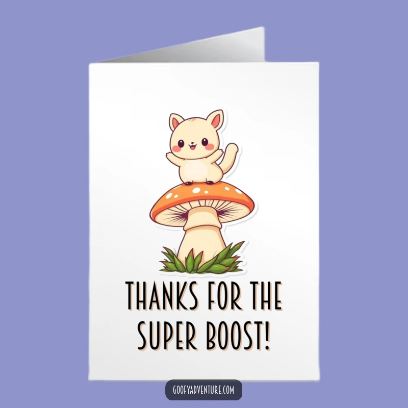 Free Printable Thank You Card: Kawaii Mushroom Leaper - Thanks a Bunch!
