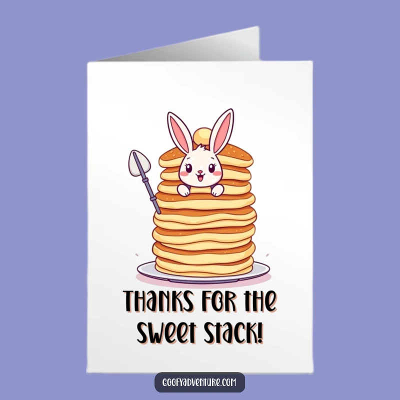 Free Printable Bunny Thank You Card: Pancake Thanks Humor Downloadable