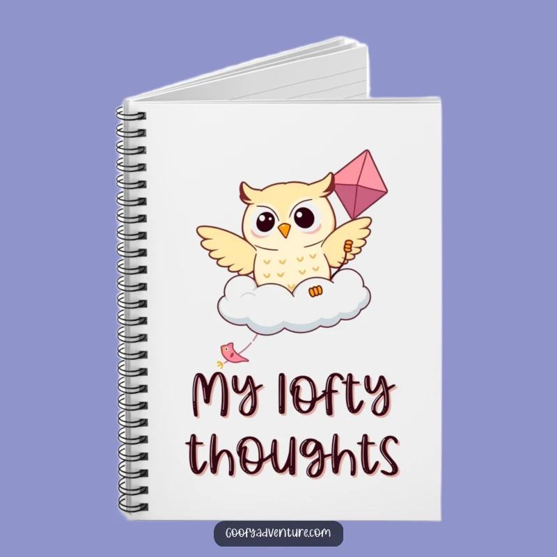 Funny Kawaii Owl Cloud Kite Notebook - Dreamy Journal Gift