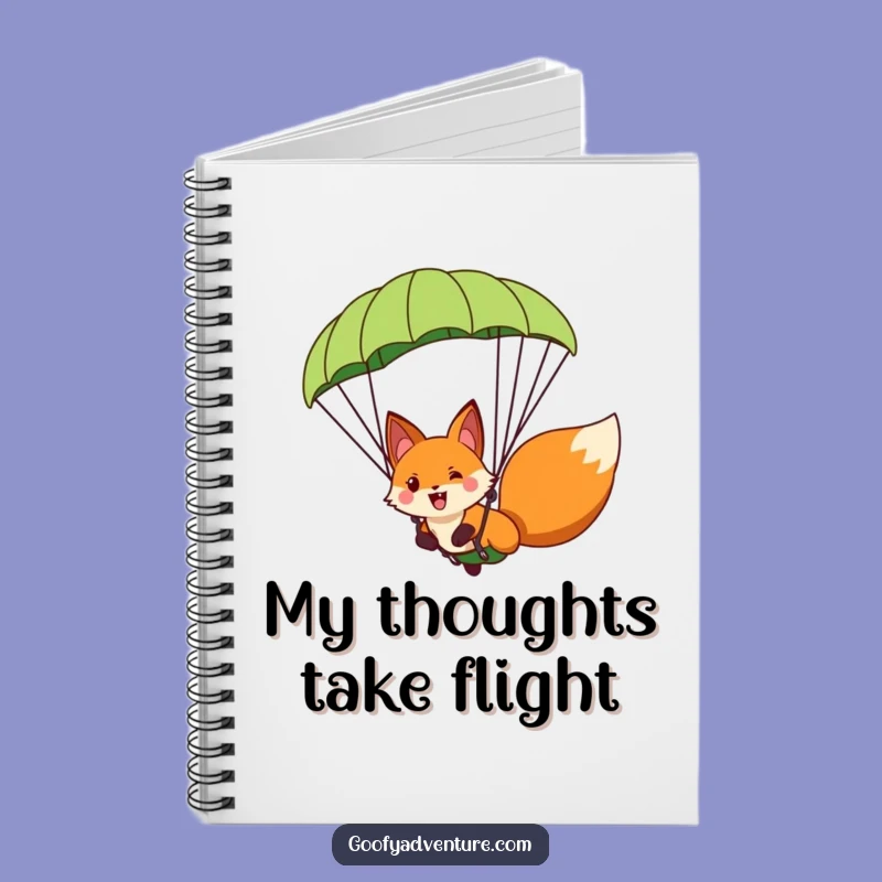 Funny Fox Paragliding Notebook - Jot Down Ideas with Hilarious Adventure Flair