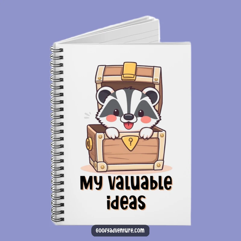 Funny Badger Treasure Chest Notebook: Jot Down Your Greatest Finds