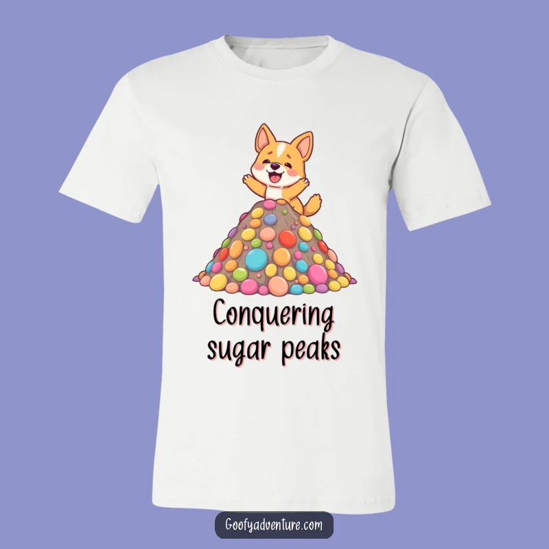 Funny Dog Candy Climber T-Shirt: Hilarious Treat-Loving Adventure Tee