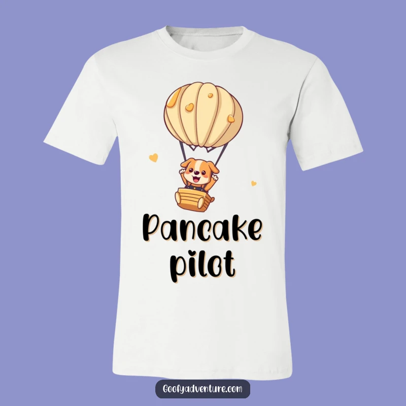 Funny Dog Pancake Parachute T-Shirt - Hilarious Canine Adventure Tee!