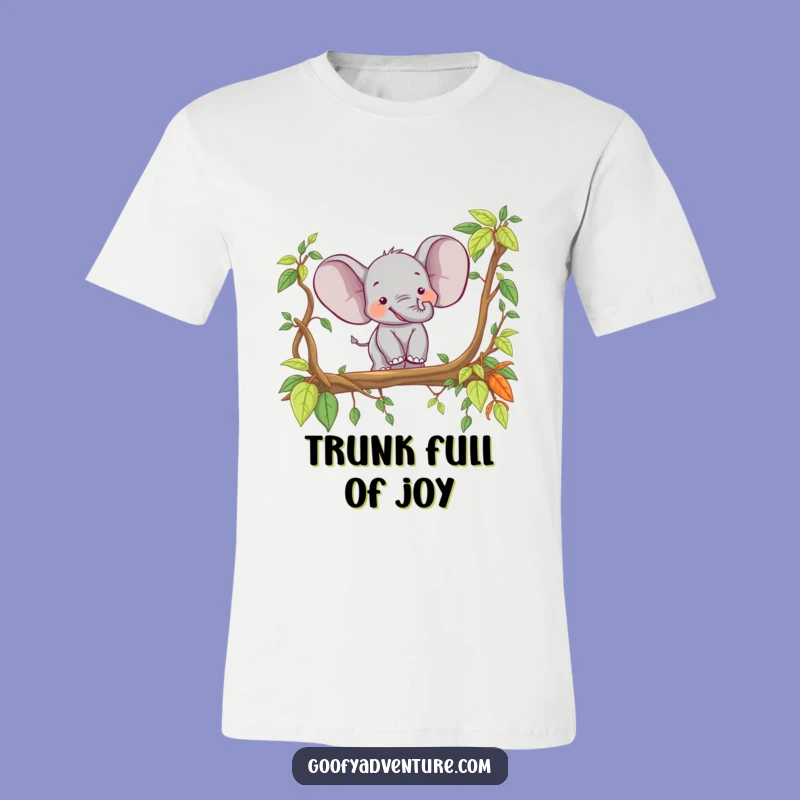 Funny Elephant Explorer T-Shirt: Joyful Jungle Crossing Character Tee