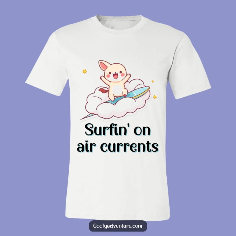 Funny Kawaii Cloud Surfer Animal T-Shirt: Wear Your Adventure with This Hilarious Tee