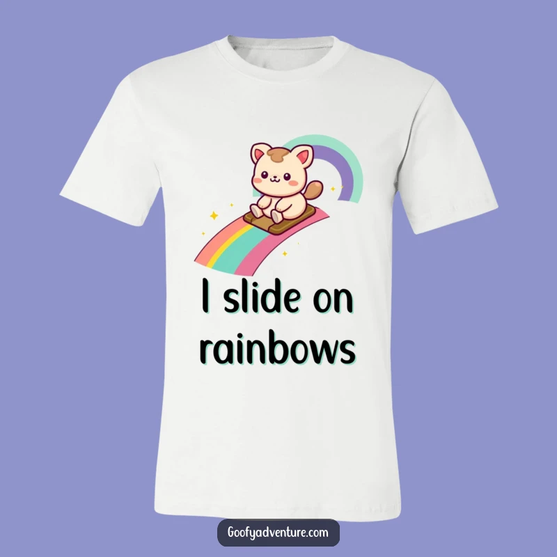 Funny Kawaii Rainbow Rider T-Shirt - Wear Your Joy, Great Funny Gift!