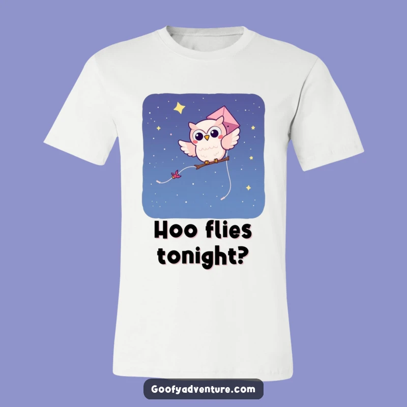 Funny Owl Kite T-Shirt - Embrace the Night with this Whimsical Sky Adventure Tee