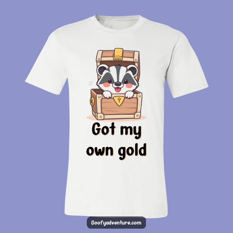 Funny Badger Treasure Chest T-Shirt: Wear Your Riches with a Grin!
