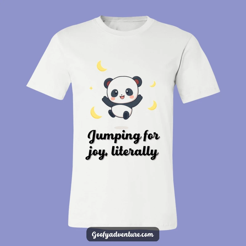 Funny Panda Moon Jumper T-Shirt: Dreamy Adventure Humor Tee