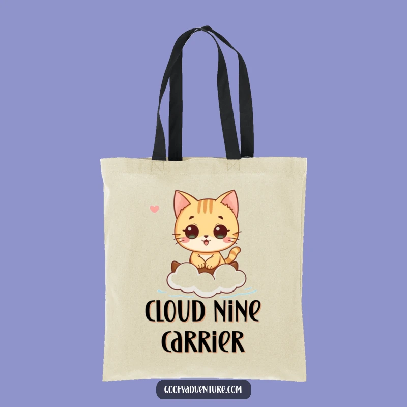 Funny Cat Cloud Boat Tote Bag: Carry Your Dreams with This Hilarious Bag