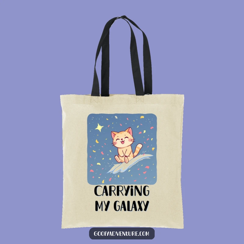 Funny Cat Confetti Voyager Tote Bag - Carry Your Joyful Cosmic Adventure!