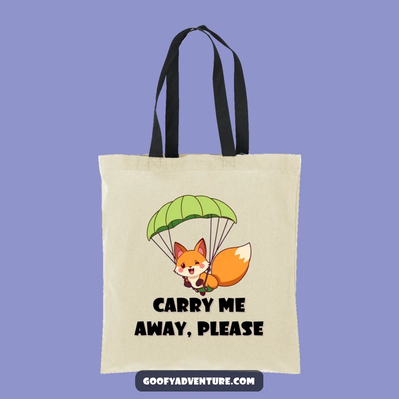 Funny Fox Paragliding Tote Bag - Carry Your Essentials with Hilarious Adventure Style