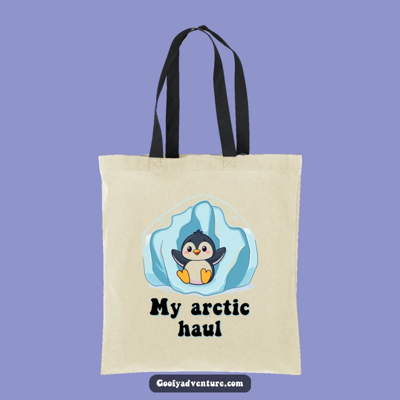 Funny Penguin Slider Tote Bag: Durable Glacier Fun Carry-All