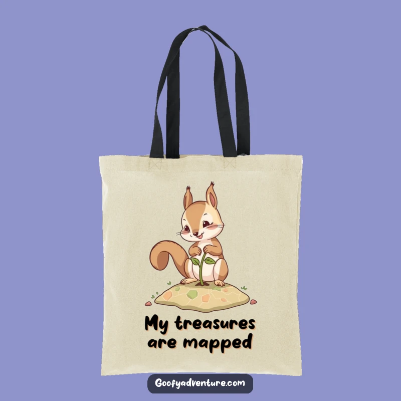 Funny Squirrel Planting Map Seed Tote Bag: Carry Your Dreams Hilariously