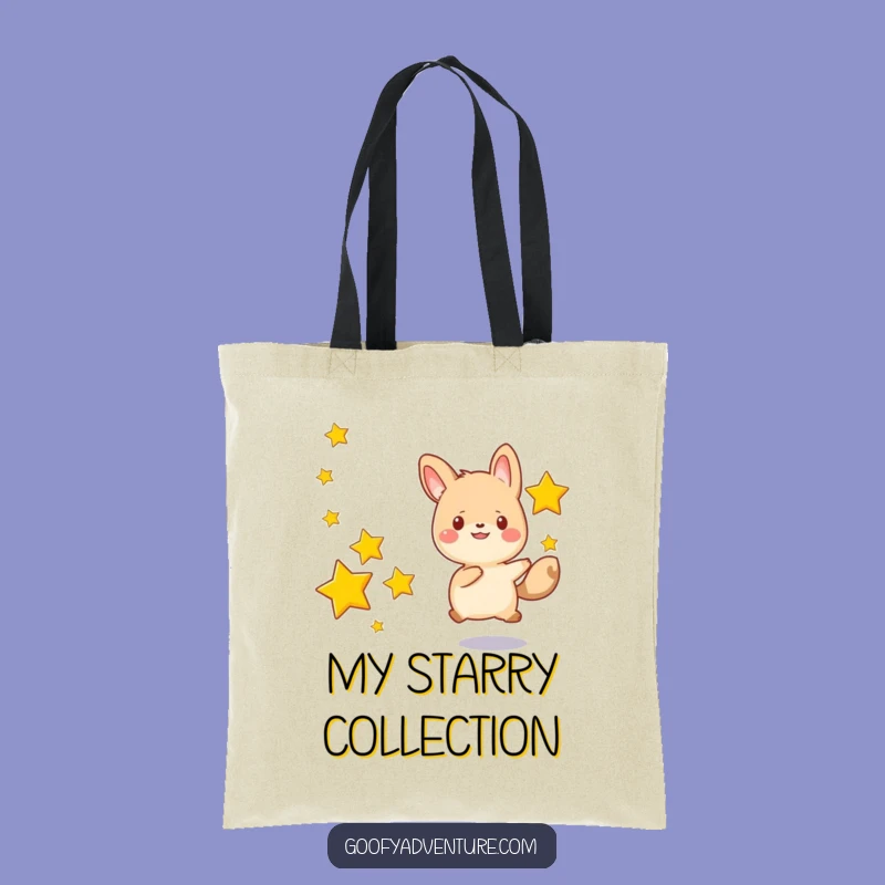 Funny Kawaii Animal Star Chase Tote Bag: Carry Your Dreams, Adorable Celestial Gift